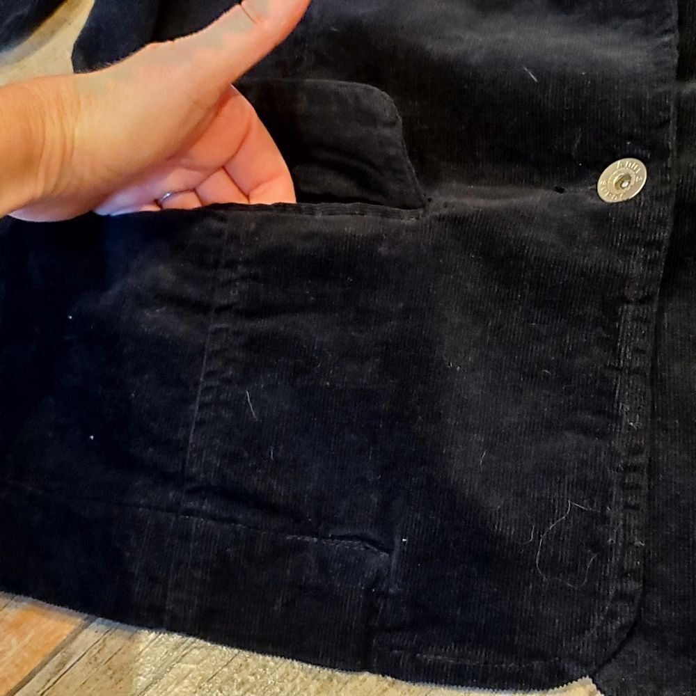🔹️Annva Jeans USA Black Corduroy Buttoned Front Blazer Jacket XLarge - Picture 7 of 9